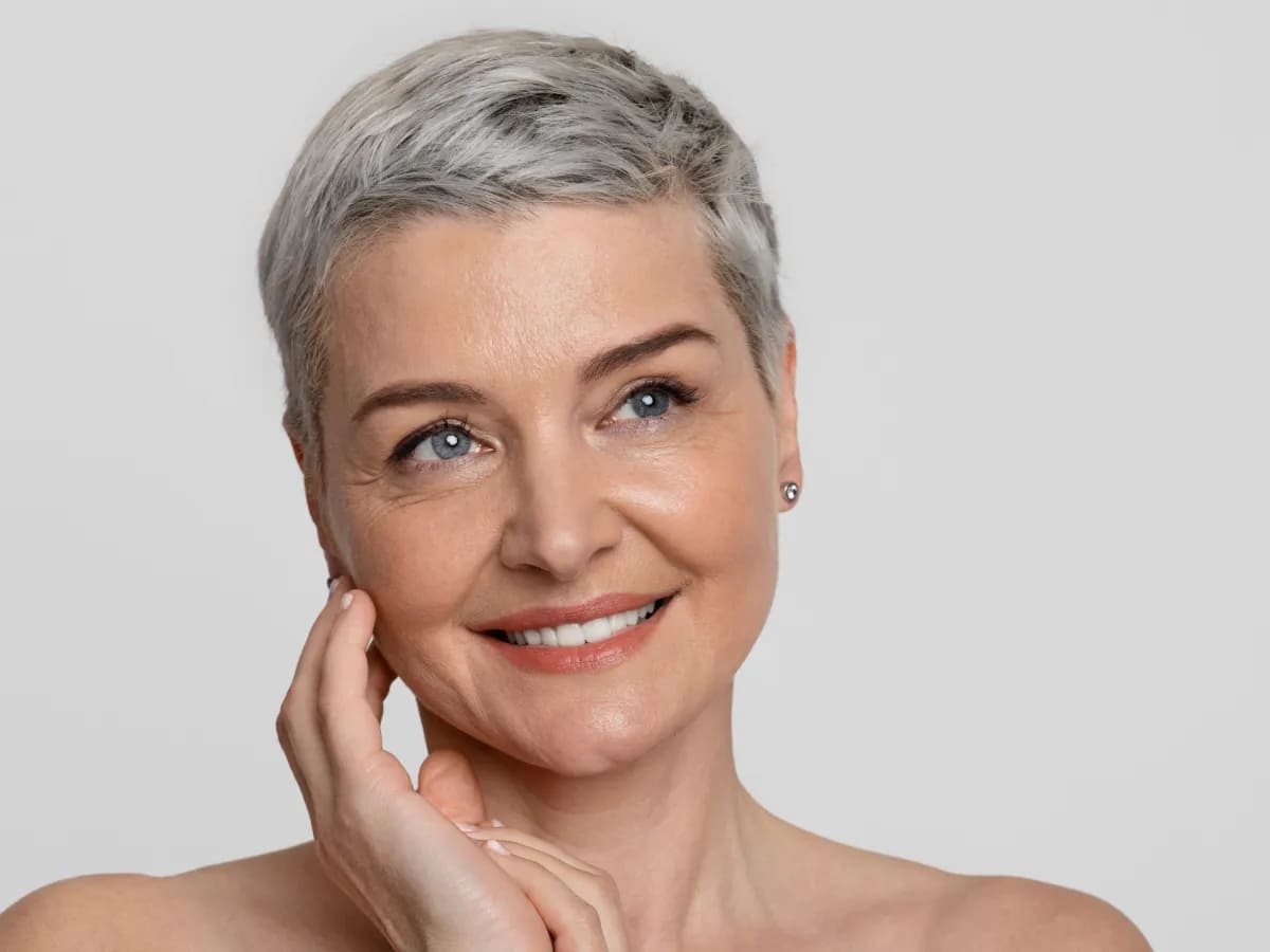 Before and after of skin texture and glow